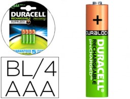 4 pilas recargables Duracell staycharged AAA LR03 1,5V 850mAh